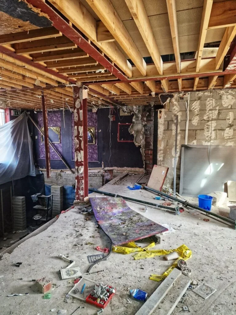 Commercial restoration and reconfiguration work